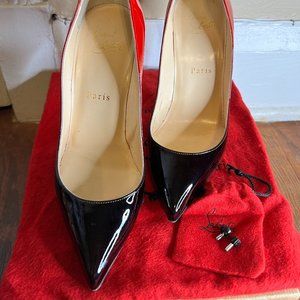 Christian Louboutin Pigalle Follies Degrade Red Sole Pump, Black/Red EU SIZE 37